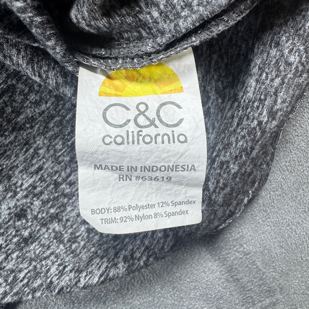 C&C California Women's Medium Full-Zip Gray Space-Dye Activewear Jacket - Picture 9 of 11